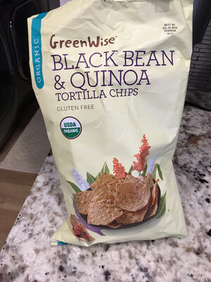 Organic black bean & quinoa tortilla chips, black bean & quinoa - 0041415164338