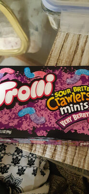 Trolli, sour brite crawlers minis gummi candy, very berry - 0041420077012