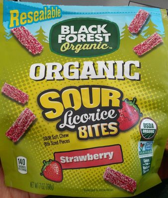 Black forest organic, organic sour licorice bites, strawberry - 0041420560354