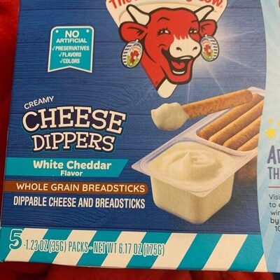 Creamy white cheddar cheese dippers spreadable cheese with breadsticks - 0041757670115