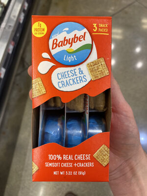 Mini light 100% real semisoft cheese + crackers snack - 0041757674120
