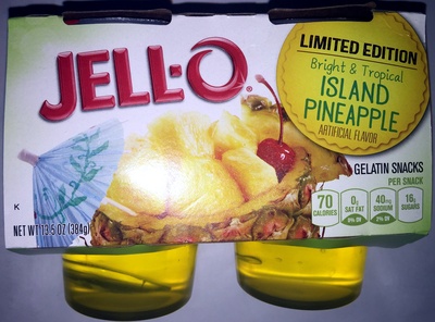 Jell-o Island Pineapple Gelatin Snacks  - 0043000065419