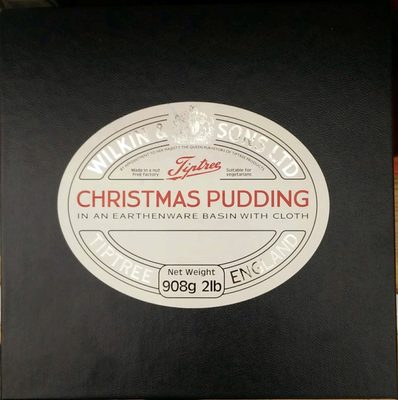 Christmas Pudding in an earthware basin with cloth - 0043647630070