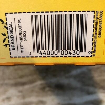 Nabisco wheat thins crackers reduced fat1x14.5 oz - 0044000004309