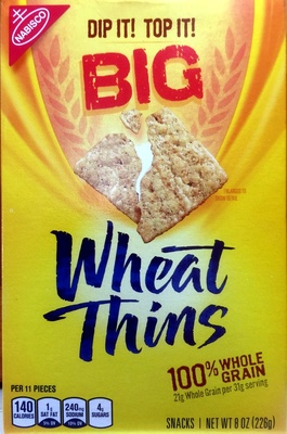 Nabisco wheat thins crackers big baked 1x8 oz - 0044000008789