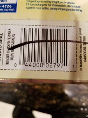 Nabisco triscuit crackers cracked pepper and olive oil 1x9 oz - 0044000027971