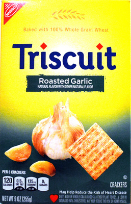 Nabisco triscuit crackers roasted garlic 1x9 oz - 0044000027995