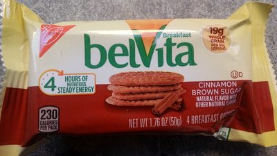 Nabisco belvita cookies cinnamon brown sugar 1x1.76 oz - 0044000031930