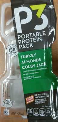 P turkey colby jack & almonds portable protein - 0044700070758