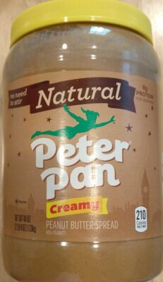 PETER PAN Natural Creamy Peanut Butter, 40 OZ - 0045300362021