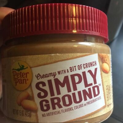 PETER PAN Simply Ground Peanut Butter, 15 OZ - 0045300698021