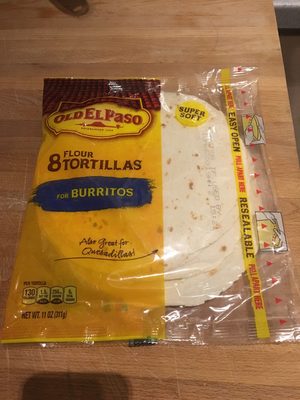 Old El Paso Flour Tortilla Shells for Burritos 8 Count - 0046000273426