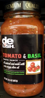 Delish, tomato & basil pasta sauce, tomato,basil - 0049022642218