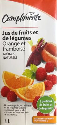 Jus de fruits et légumes Orange et framboise - 0055742534931