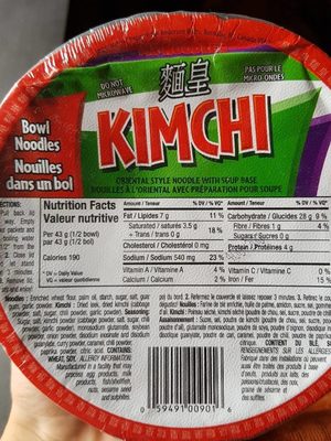 Kimchi noodle bowl - 0059491009016