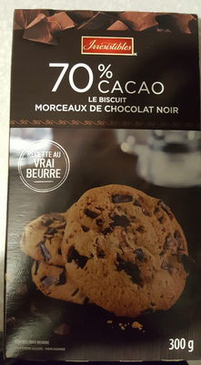 70% cacao Le biscuit Morceaux de chocolat noir - 0059749933551