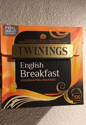 Twinings Original English Breakfast 100 Tea Bags - 0070177022389