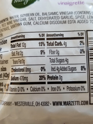 mazzetti balsamic vinaigrette - 0070200842588