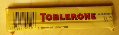 Toblerone chocolate bar milk chocolate 1x1.23 oz - 0070221005153