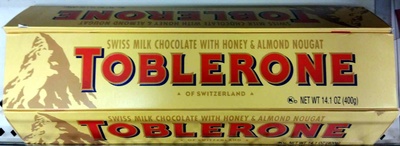 Toblerone, swiss milk chocolate, honey & almond nougat - 0070221035020