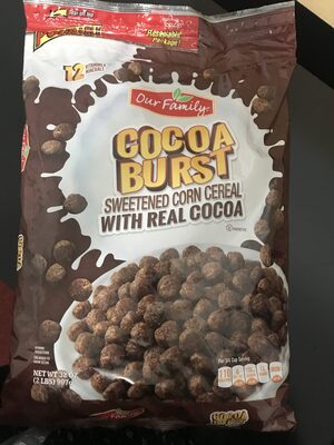 Cocoa burst sweetened corn cereal with real cocoa - 0070253999390