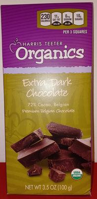 Harris teeter organics extra dark chocolate - 0072036710390