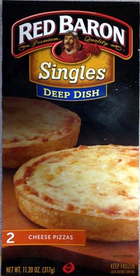 Red baron, singles deep dish pizzas, cheese - 0072180637529