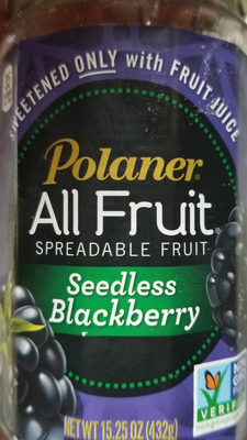 Polaner, all fruit, spreadable fruit, seedless blackberry - 0072400006296