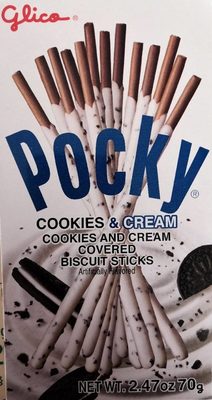 Glico, pocky, cookies & cream covered biscuit sticks - 0073141159357