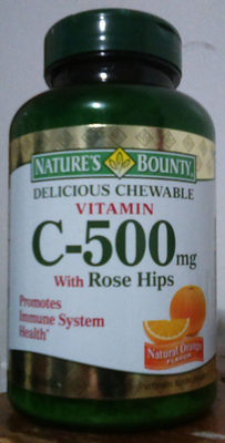 Delicious chewable vitamin C-500mg with rose hips - 0074312038808