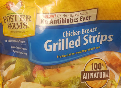 Foster farms, grilled chicken breast strips - 0075278006061