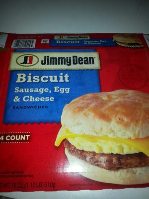 Jimmy dean, biscuit sandwiches sausage, egg & cheese - 0077900502095