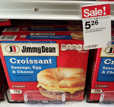 Jimmy dean, sausage, egg & cheese croissant sandwiches - 0077900502101