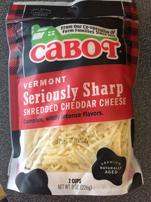 Vermont Seriously Sharp Shredded Cheddar Cheese - 0078354710968