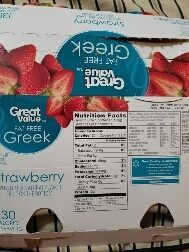 Great value, greek nonfat yogurt, strawberry - 0078742050447