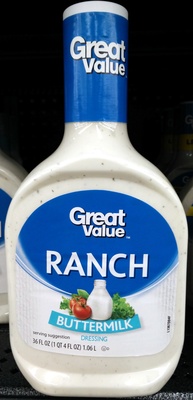 Great value, ranch dressing, buttermilk - 0078742075211