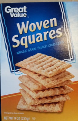 Great value, woven squares, whole grain snack crackers - 0078742085562