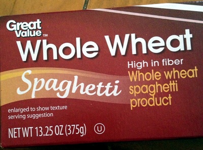 Great value, whole wheat spaghetti - 0078742118505