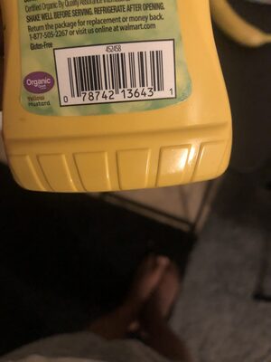 Great value, organic yellow mustard - 0078742136431