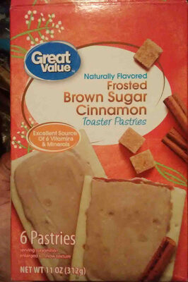 great value frosted brown sugar cinnamon toaster pastries - 0078742213132