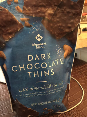 Dark chocolate thins with almonds & sea salt, almonds & sea salt - 0078742219233