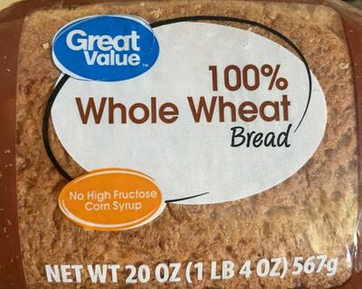 Great value, 100% whole wheat round top bread - 0078742366906