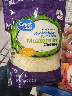 Great value, shredded mozzarella cheese - 0078742374253