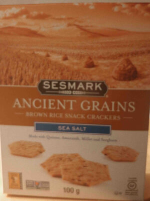 sesmark ancient grains brown rice snack crackers - 0085693414006