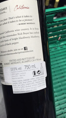 ROBERT MONDAVI PRIVATE SELECTION ZINFANDEL 2013 California - 0086003291935
