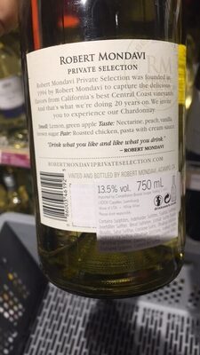 Robert Mondavi Private Selection Chardonnay 2013 - 0086003461925