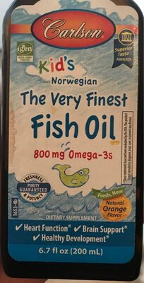 Carlson fish oil 800mg omega 3s - 0088395016530