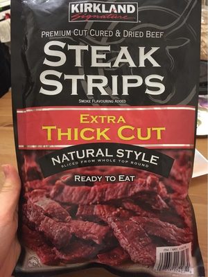 Premium Thick Cut Cured & Dried Natural Beef Steak Strips - 0096619174270