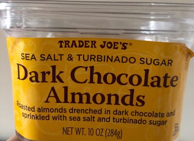 Trader joe's, sea salt & turbinado sugar dark chocolate almonds - 00969307