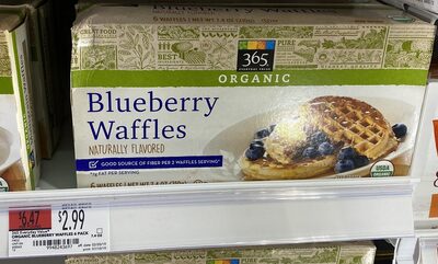 365 everyday value, blueberry waffles - 0099482436971
